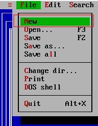 Create New File in turbo C++