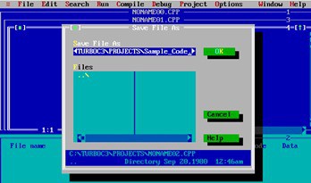Save File in Turbo C++