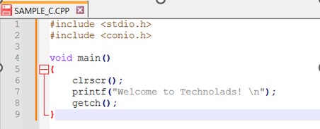 Source Code File in Turbo C++